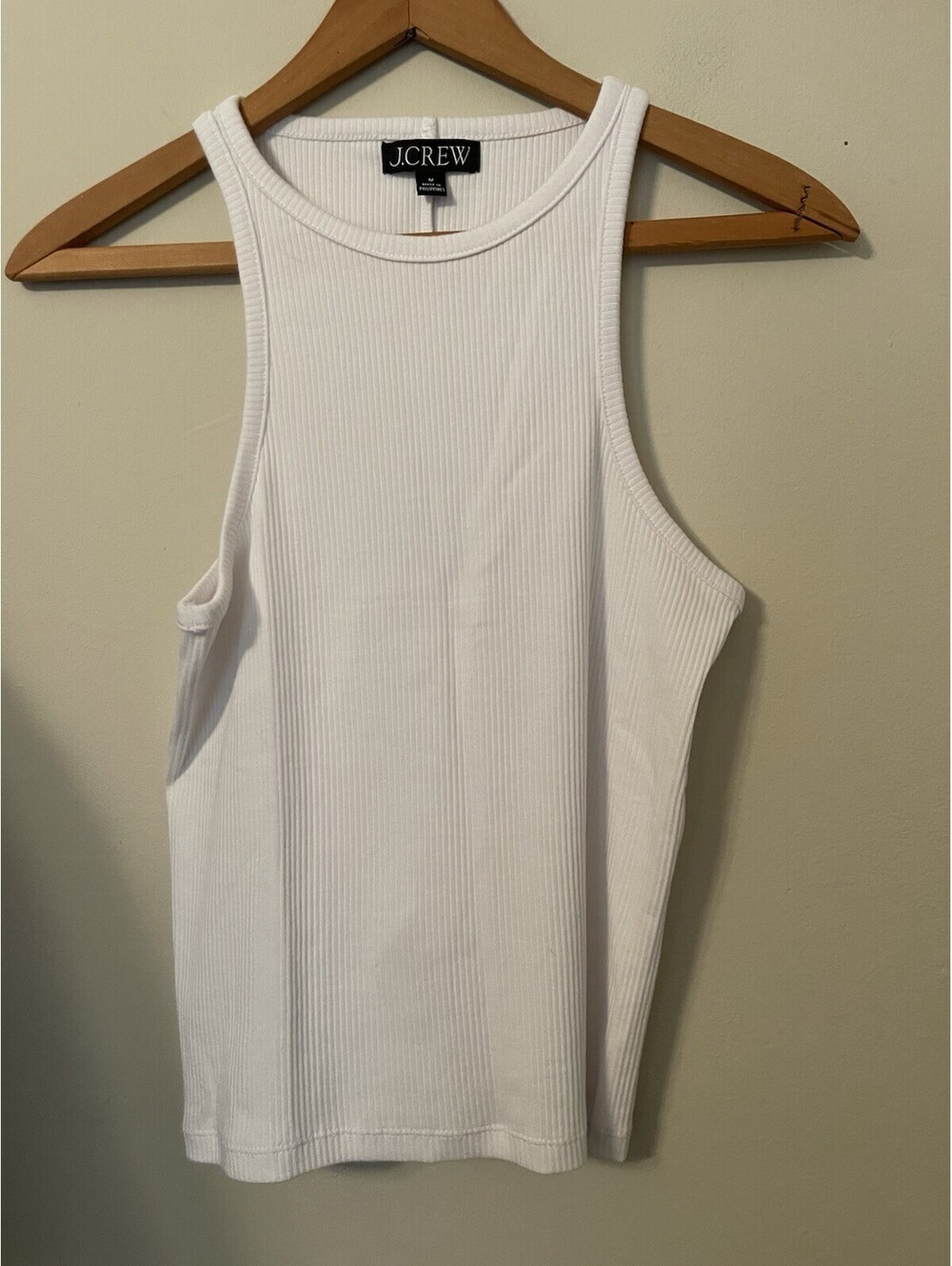 J.CREW White New favorite tank top in vintage rib Medium M